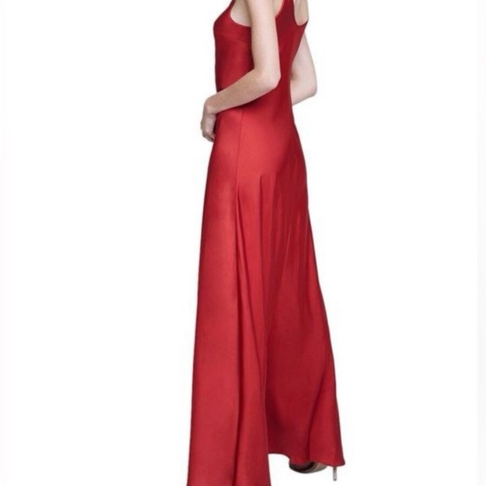 L'agence Clea Scoop Neck Slip Dress in Red Dahlia - Picture 2 of 2